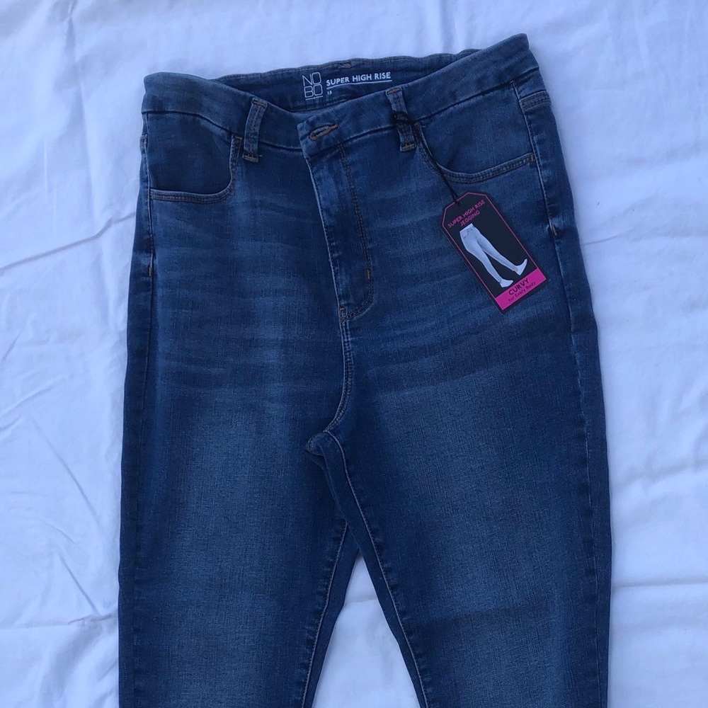 PANTS JEANS JEGGINGS NO BO SIZE 15 MEDIUM NAVY NWT